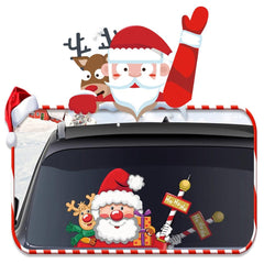 Christmas Car Rear Window Wiper Stickers 3D Santa Claus Waving Arm Wiper Decal Waterproof Rear Windshield Decal Xmas Stickers - KinglyDay