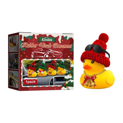Christmas Car Yellow Duck Ornaments Duck Car Dashboard Decorative Sunglasses Necklace Ornaments Interior Auto Accessories Decor - KinglyDay