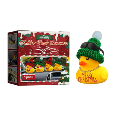 Christmas Car Yellow Duck Ornaments Duck Car Dashboard Decorative Sunglasses Necklace Ornaments Interior Auto Accessories Decor - KinglyDay