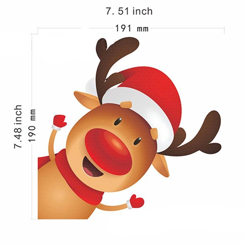 Christmas Decoration Car Sticker Magnetic Decal Refrigerator Magnets Light Bulb Santa Claus Snowman Reflective Sticker Car Decor - KinglyDay