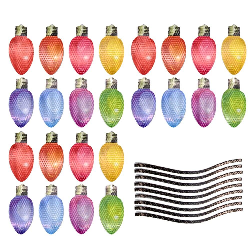 Christmas Decoration Car Sticker Magnetic Decal Refrigerator Magnets Light Bulb Santa Claus Snowman Reflective Sticker Car Decor - KinglyDay