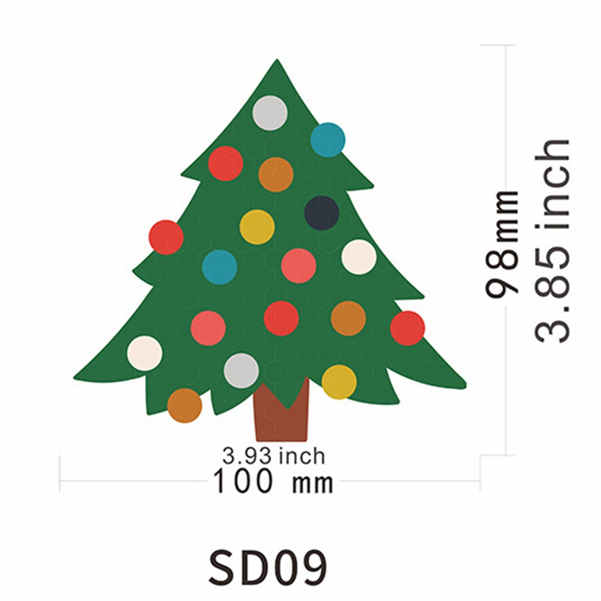 Christmas Decoration Car Sticker Magnetic Decal Refrigerator Magnets Light Bulb Santa Claus Snowman Reflective Sticker Car Decor - KinglyDay