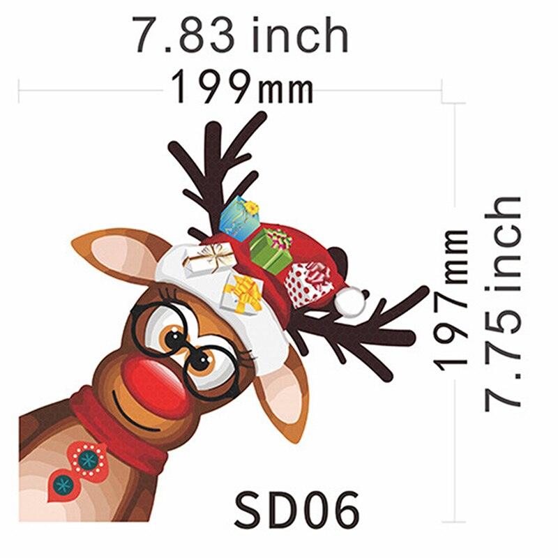 Christmas Decoration Car Sticker Magnetic Decal Refrigerator Magnets Light Bulb Santa Claus Snowman Reflective Sticker Car Decor - KinglyDay