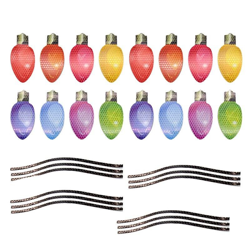 Christmas Decoration Car Sticker Magnetic Decal Refrigerator Magnets Light Bulb Santa Claus Snowman Reflective Sticker Car Decor - KinglyDay