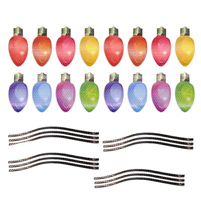 Christmas Decoration Car Sticker Magnetic Decal Refrigerator Magnets Light Bulb Santa Claus Snowman Reflective Sticker Car Decor - KinglyDay