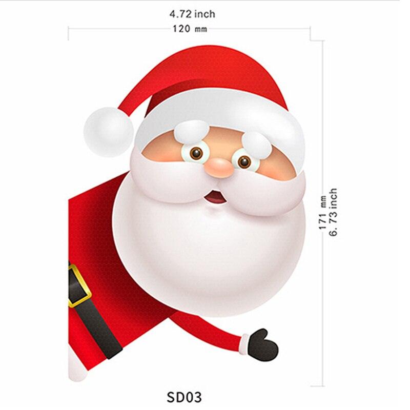Christmas Decoration Car Sticker Magnetic Decal Refrigerator Magnets Light Bulb Santa Claus Snowman Reflective Sticker Car Decor - KinglyDay