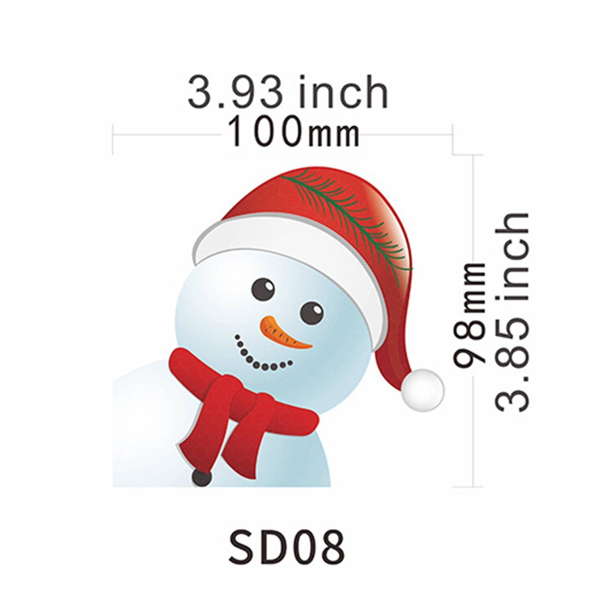 Christmas Decoration Car Sticker Magnetic Decal Refrigerator Magnets Light Bulb Santa Claus Snowman Reflective Sticker Car Decor - KinglyDay