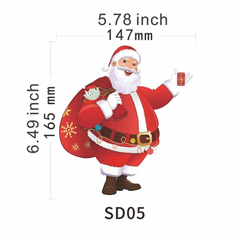 Christmas Decoration Car Sticker Magnetic Decal Refrigerator Magnets Light Bulb Santa Claus Snowman Reflective Sticker Car Decor - KinglyDay