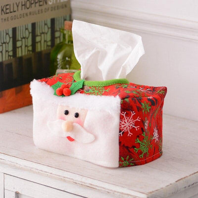 Christmas Decoration Tissue Cover Christmas Desktop Tissue Storage Box Ornament Atmosphere Arrangement Christmas Supplies - KinglyDay