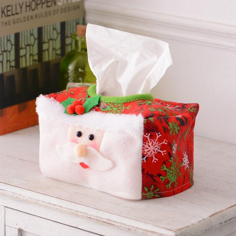 Christmas Decoration Tissue Cover Christmas Desktop Tissue Storage Box Ornament Atmosphere Arrangement Christmas Supplies - KinglyDay