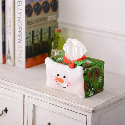 Christmas Decoration Tissue Cover Christmas Desktop Tissue Storage Box Ornament Atmosphere Arrangement Christmas Supplies - KinglyDay