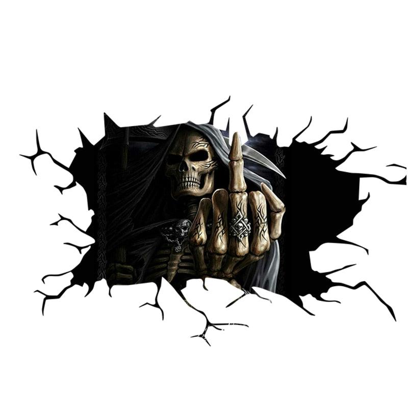 Cool Funny Halloween Wall Floor Horror 3D Wall Stickers Silent Skull Sticker Car Window Home Decoration Decal Decor Party - KinglyDay