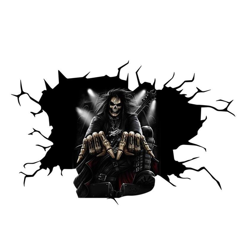 Cool Funny Halloween Wall Floor Horror 3D Wall Stickers Silent Skull Sticker Car Window Home Decoration Decal Decor Party - KinglyDay