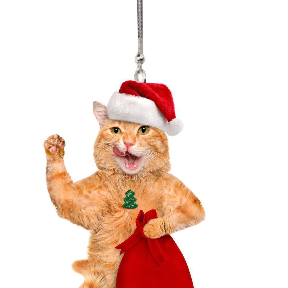 Creative Car Cat Puppy Pendant Car Christmas Pendant Decoration Car Hanging Ornament Cute Cat Puppy Pendant - KinglyDay