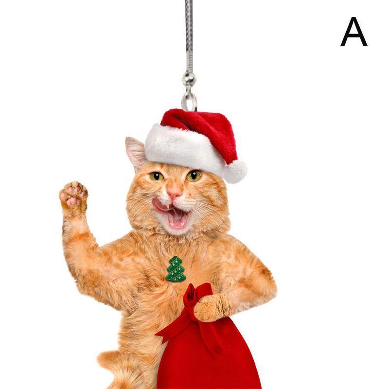 Creative Car Cat Puppy Pendant Car Christmas Pendant Decoration Car Hanging Ornament Cute Cat Puppy Pendant - KinglyDay