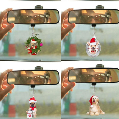 Creative Car Cat Puppy Pendant Car Christmas Pendant Decoration Car Hanging Ornament Cute Cat Puppy Pendant - KinglyDay