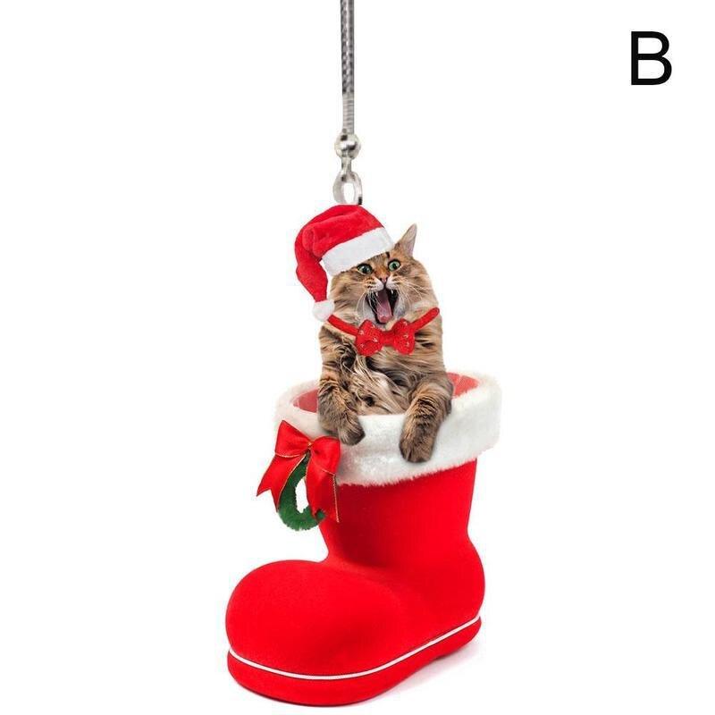 Creative Car Cat Puppy Pendant Car Christmas Pendant Decoration Car Hanging Ornament Cute Cat Puppy Pendant - KinglyDay