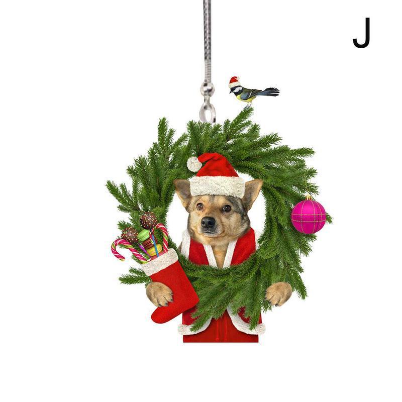 Creative Car Cat Puppy Pendant Car Christmas Pendant Decoration Car Hanging Ornament Cute Cat Puppy Pendant - KinglyDay