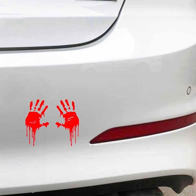 Creative Zombie Bloody Hands Print Car Stickers PVC 16cm X 8cm Motorcycle KK Vinyl Decalss Waterproof - KinglyDay