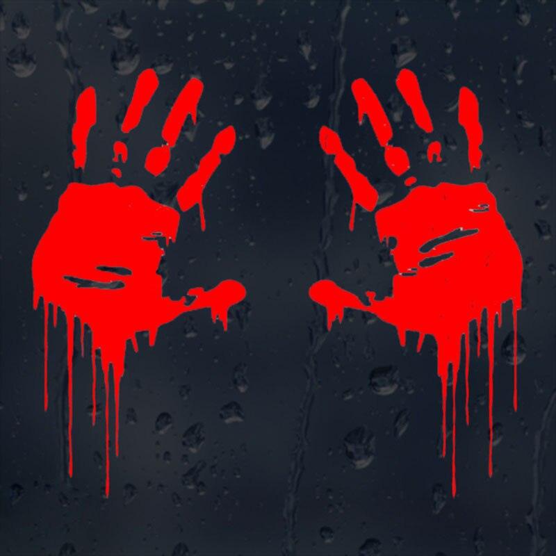 Creative Zombie Bloody Hands Print Car Stickers PVC 16cm X 8cm Motorcycle KK Vinyl Decalss Waterproof - KinglyDay