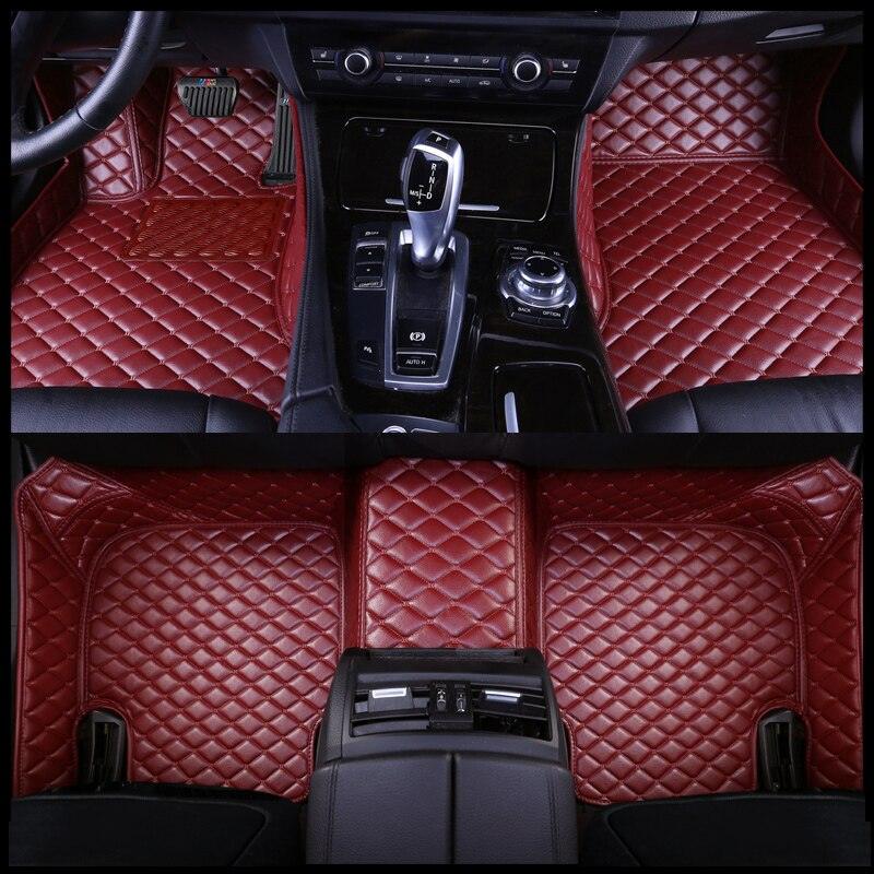 Custom Made Car Floor Mat For Over 98% Cars ECO Diomand Leather with Carpet Full Set 5 Seats Left and Right Hand Drive - KinglyDay