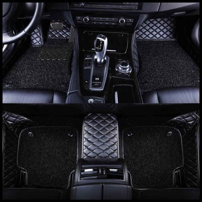 Custom Made Car Floor Mat For Over 98% Cars ECO Diomand Leather with Carpet Full Set 5 Seats Left and Right Hand Drive - KinglyDay