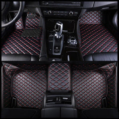 Custom Made Car Floor Mat For Over 98% Cars ECO Diomand Leather with Carpet Full Set 5 Seats Left and Right Hand Drive - KinglyDay