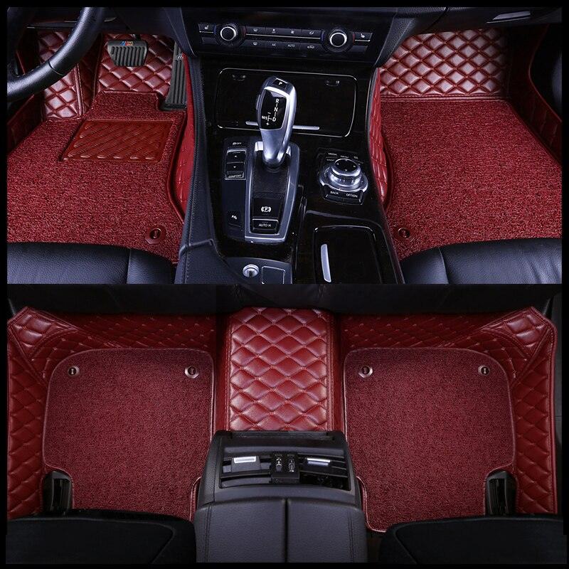 Custom Made Car Floor Mat For Over 98% Cars ECO Diomand Leather with Carpet Full Set 5 Seats Left and Right Hand Drive - KinglyDay