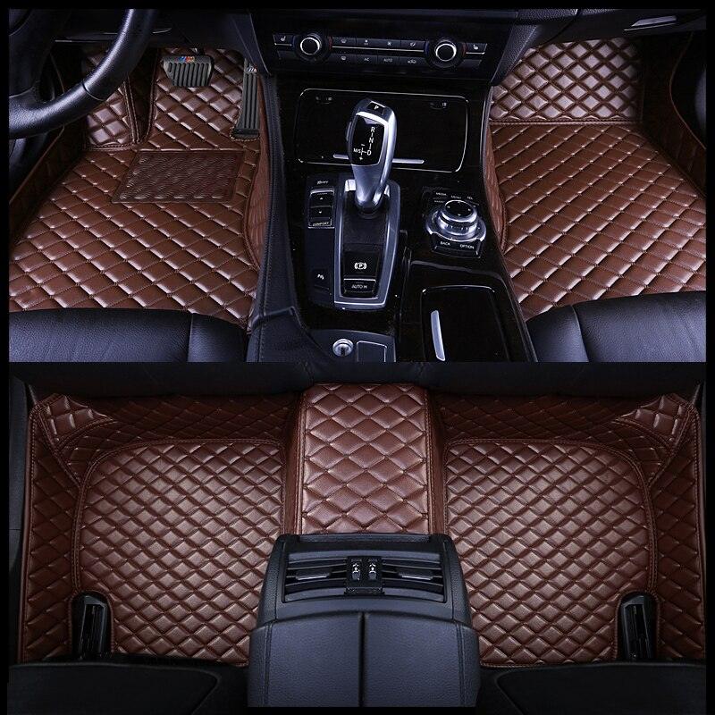 Custom Made Car Floor Mat For Over 98% Cars ECO Diomand Leather with Carpet Full Set 5 Seats Left and Right Hand Drive - KinglyDay