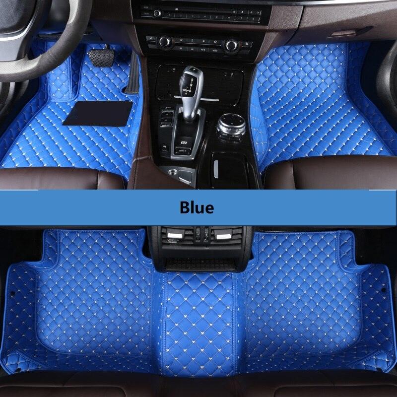 Custom Made Car Floor Mat For Over 98% Cars ECO Diomand Leather with Carpet Full Set 5 Seats Left and Right Hand Drive - KinglyDay