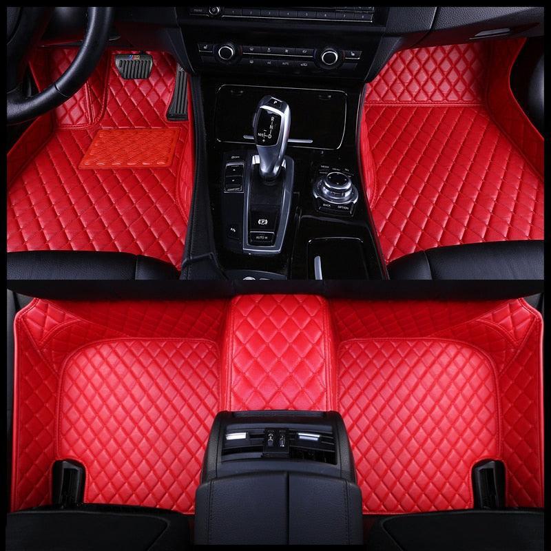 Custom Made Car Floor Mat For Over 98% Cars ECO Diomand Leather with Carpet Full Set 5 Seats Left and Right Hand Drive - KinglyDay