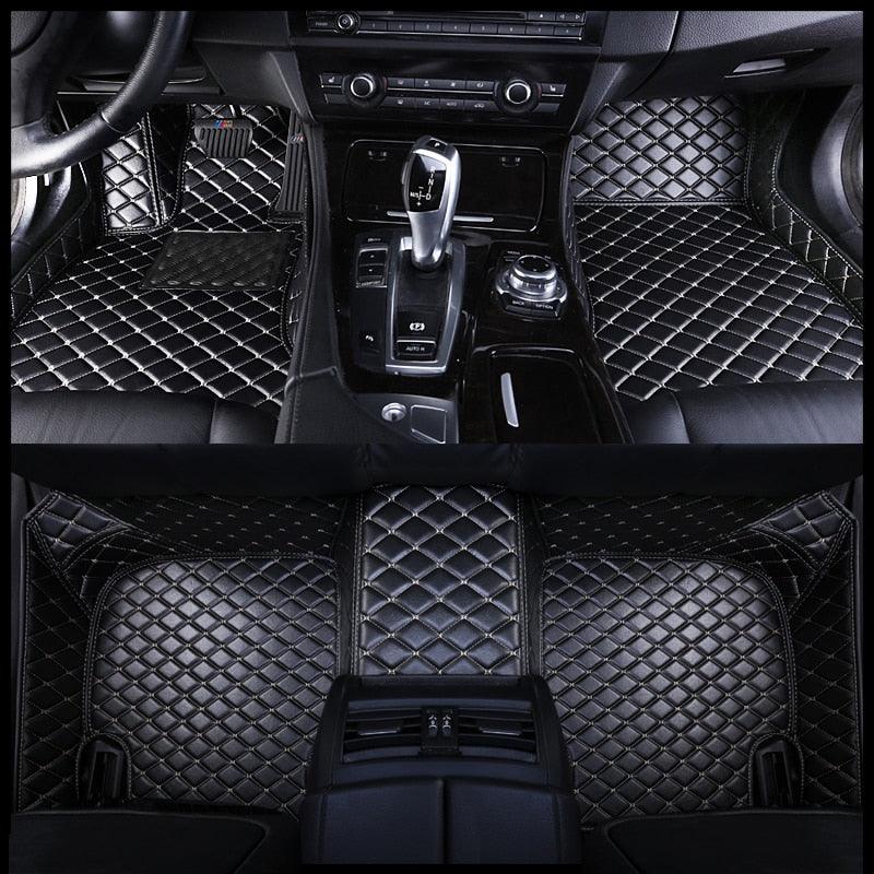 Custom Made Car Floor Mat For Over 98% Cars ECO Diomand Leather with Carpet Full Set 5 Seats Left and Right Hand Drive - KinglyDay