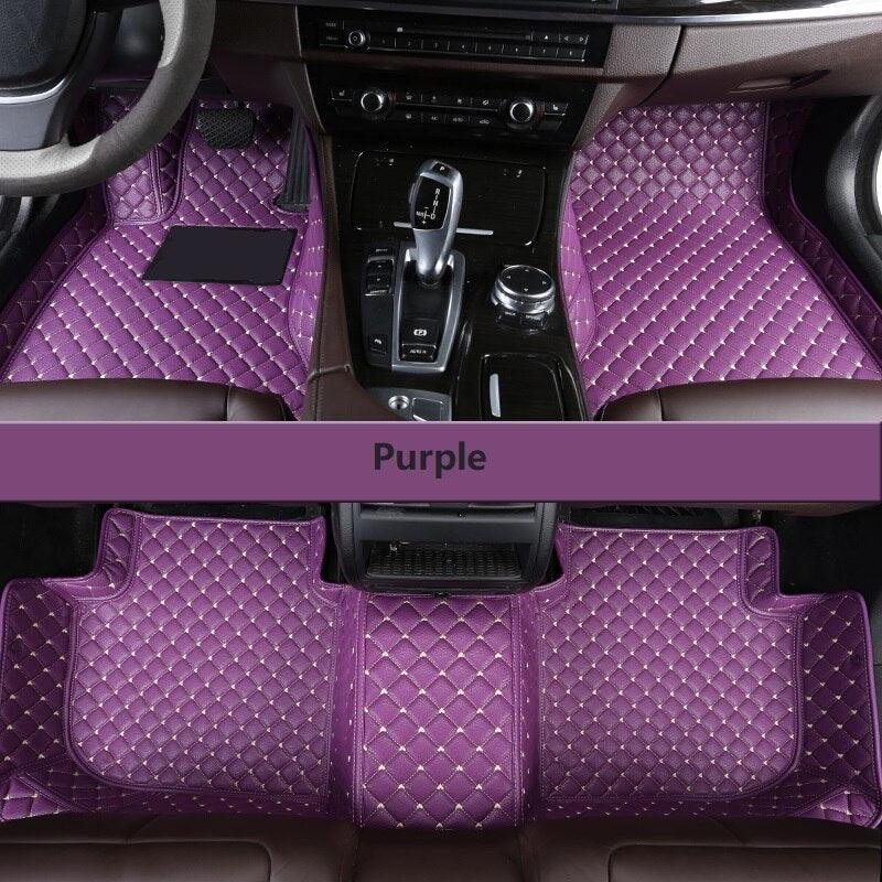 Custom Made Car Floor Mat For Over 98% Cars ECO Diomand Leather with Carpet Full Set 5 Seats Left and Right Hand Drive - KinglyDay