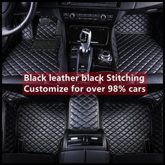 Custom Made Car Floor Mat For Over 98% Cars ECO Diomand Leather with Carpet Full Set 5 Seats Left and Right Hand Drive - KinglyDay