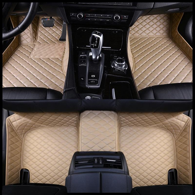 Custom Made Car Floor Mat For Over 98% Cars ECO Diomand Leather with Carpet Full Set 5 Seats Left and Right Hand Drive - KinglyDay