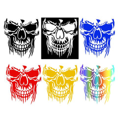 1Pc Skull Decal Horrific Skeleton Vinyl Car Hood Window Stickers Vehicle Styling Removable Waterproof Sticker Reflective - KinglyDay