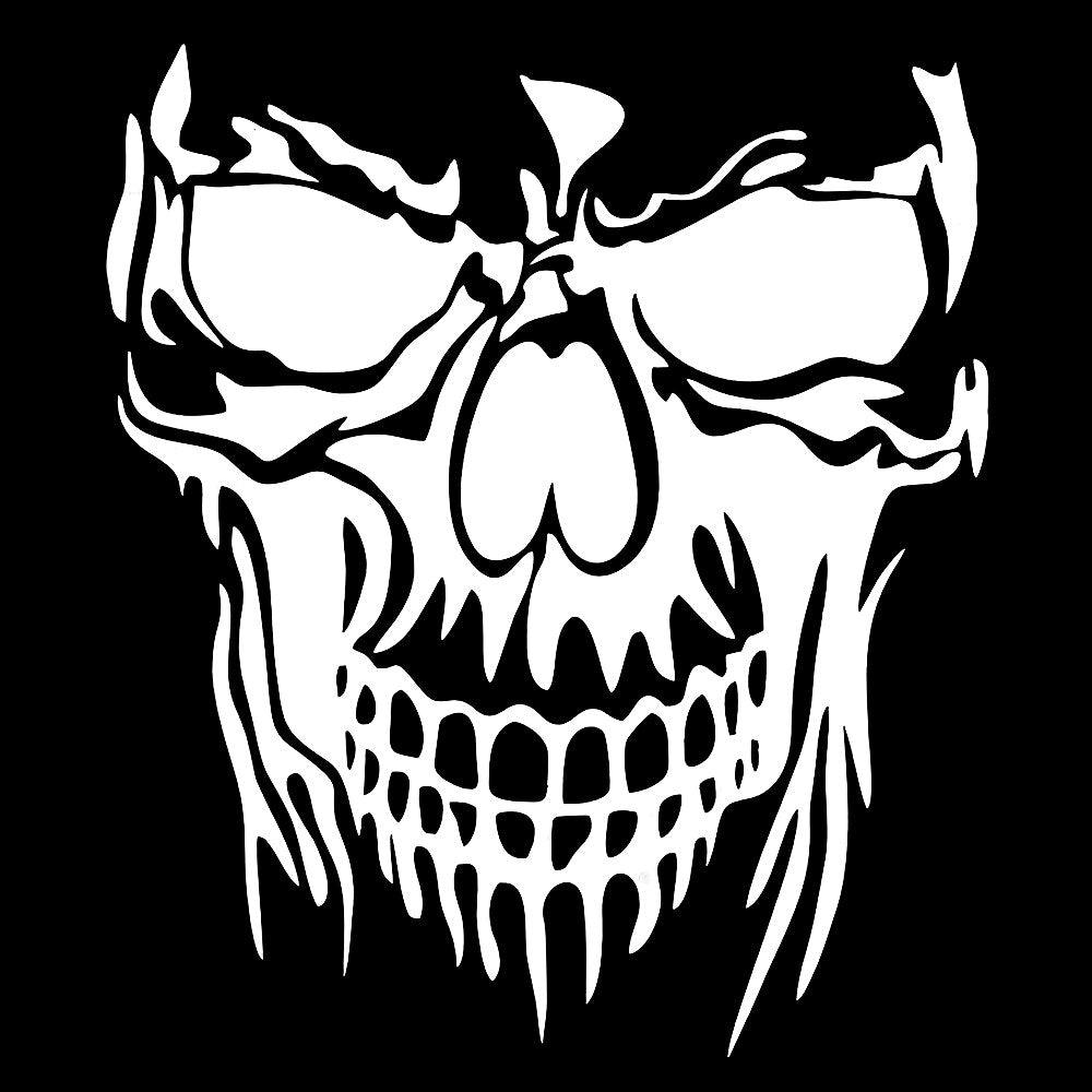 1Pc Skull Decal Horrific Skeleton Vinyl Car Hood Window Stickers Vehicle Styling Removable Waterproof Sticker Reflective - KinglyDay