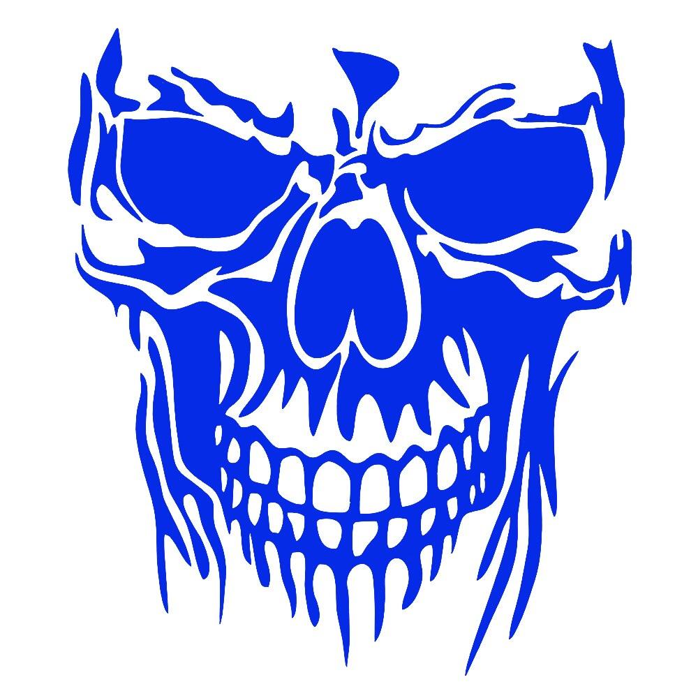 1Pc Skull Decal Horrific Skeleton Vinyl Car Hood Window Stickers Vehicle Styling Removable Waterproof Sticker Reflective - KinglyDay