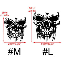 1Pc Skull Decal Horrific Skeleton Vinyl Car Hood Window Stickers Vehicle Styling Removable Waterproof Sticker Reflective - KinglyDay