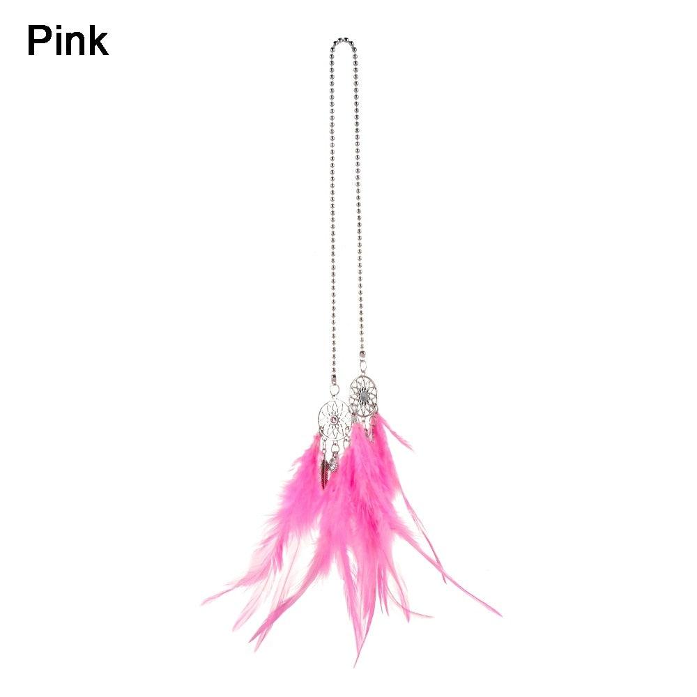 Dream Catcher Car Pendant for Girls Feather Mirror Hanging Pendant Home Decor Lucky Car Ornament Girls Car Interior Accessories - KinglyDay