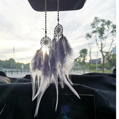Dream Catcher Car Pendant for Girls Feather Mirror Hanging Pendant Home Decor Lucky Car Ornament Girls Car Interior Accessories - KinglyDay
