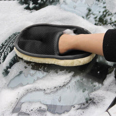 Car Wash Wool Gloves Thickened Fleece-Lined Wool Plush Car Cleaning Gloves Car Velvet Beauty Car Wash Supplies - KinglyDay