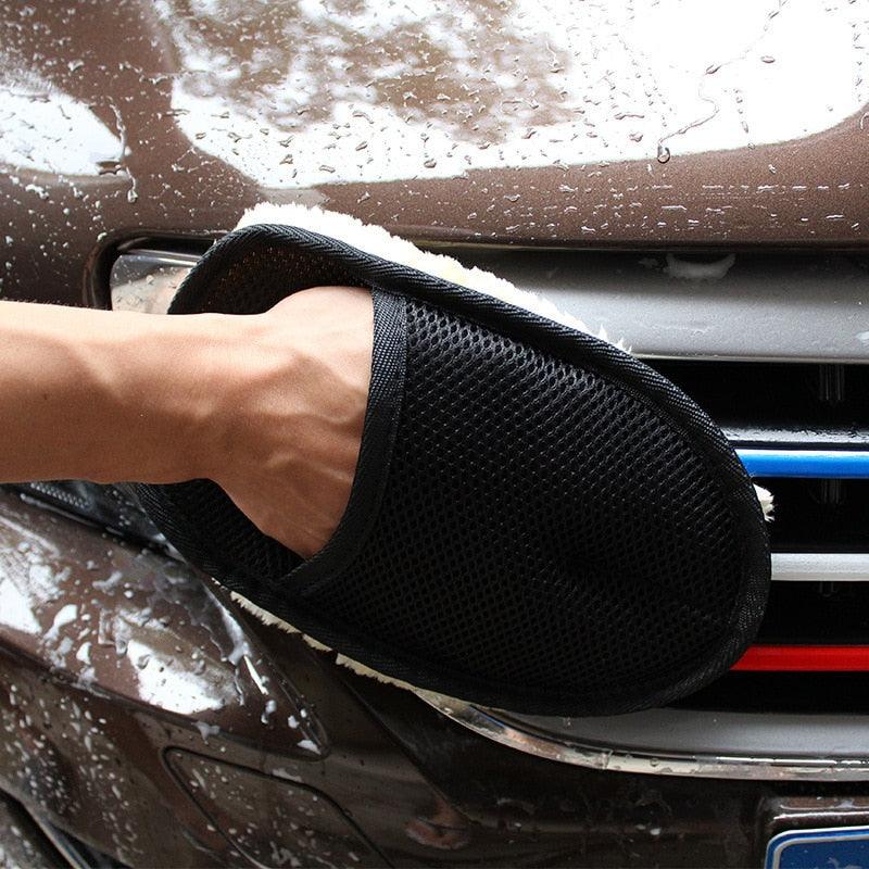 Car Wash Wool Gloves Thickened Fleece-Lined Wool Plush Car Cleaning Gloves Car Velvet Beauty Car Wash Supplies - KinglyDay