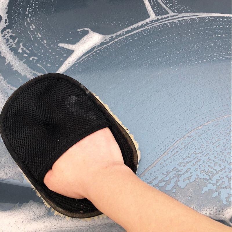 Car Wash Wool Gloves Thickened Fleece-Lined Wool Plush Car Cleaning Gloves Car Velvet Beauty Car Wash Supplies - KinglyDay