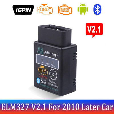 Elm327 Bluetooth OBD2 V1.5 Elm 327 V 1.5 OBD 2 Car Diagnostic-Tool Scanner Mini Elm-327 OBDII Adapter Auto Diagnostic Tool - KinglyDay