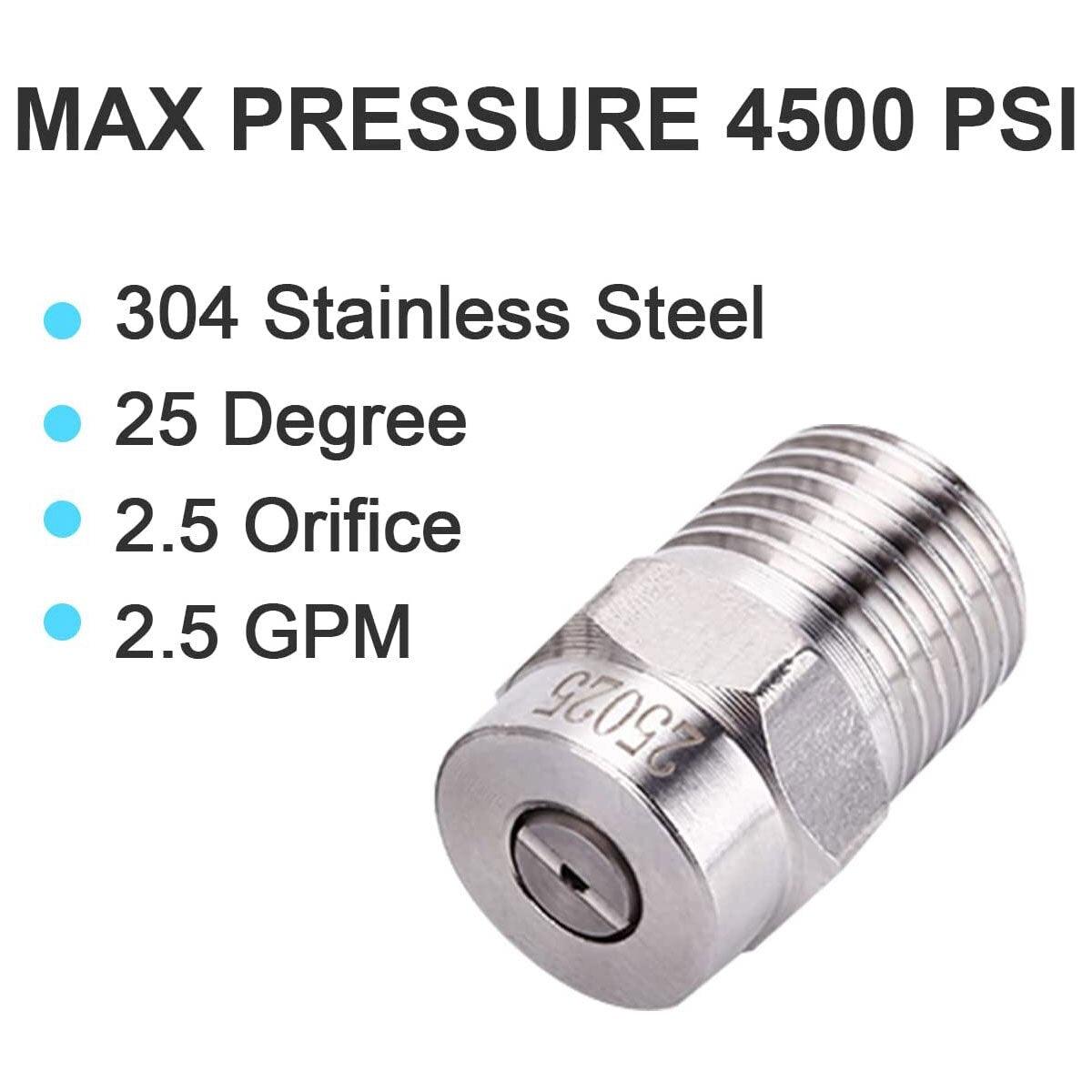 For Water Broom Undercarriage Cleaner Dust Cleaner 4Pcs Pressure Washer Nozzle Thread Type Stainless Steel Spray Nozzle 4500 PSI - KinglyDay