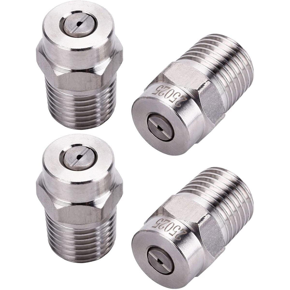 For Water Broom Undercarriage Cleaner Dust Cleaner 4Pcs Pressure Washer Nozzle Thread Type Stainless Steel Spray Nozzle 4500 PSI - KinglyDay