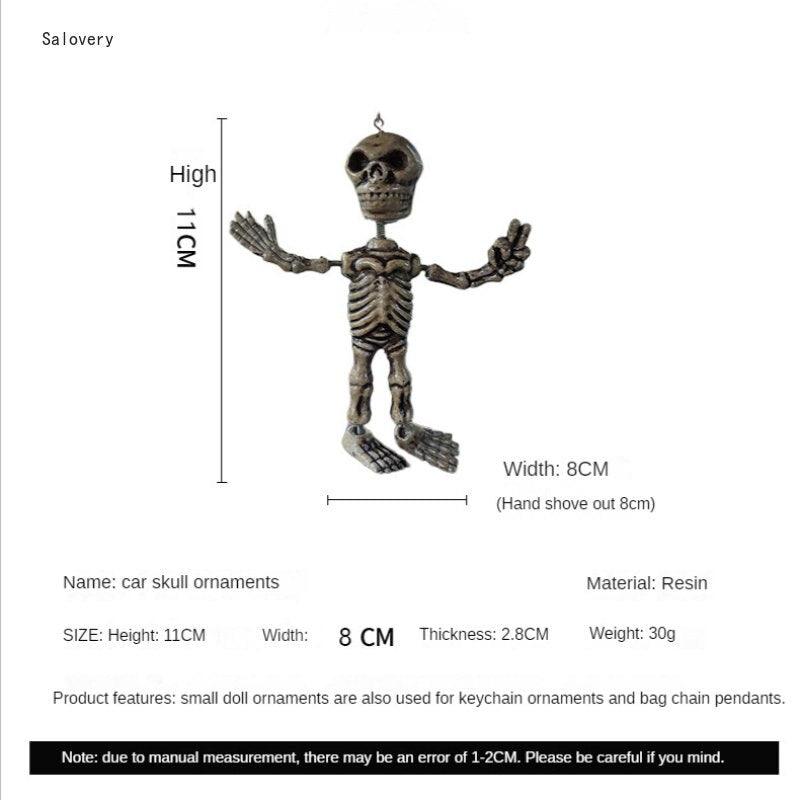 Funny Car Accessories Interior Creative Skull Car Pendant DIY Pendant Resin Accessories Halloween Funny Rearview Mirror Decor - KinglyDay