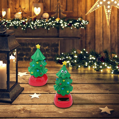 Innovative Solar Head Shaking Tree Electric Swing Christmas Tree Car Ornament Toys For Car Dashboard Decor Accessories - KinglyDay
