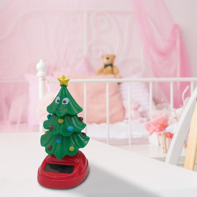 Innovative Solar Head Shaking Tree Electric Swing Christmas Tree Car Ornament Toys For Car Dashboard Decor Accessories - KinglyDay